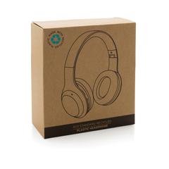 Vue Casque audio en plastique recyclé RCS de couleur blanc| Krokrodeal