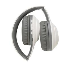 Vue Casque audio en plastique recyclé RCS de couleur blanc| Krokrodeal