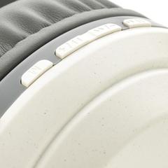 Vue Casque audio en plastique recyclé RCS de couleur blanc| Krokrodeal