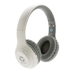 Vue Casque audio en plastique recyclé RCS de couleur blanc| Krokrodeal