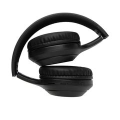 Vue Casque audio en plastique recyclé RCS de couleur noir| Krokrodeal
