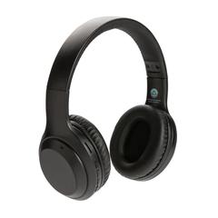 Vue Casque audio en plastique recyclé RCS de couleur noir| Krokrodeal