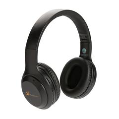 Vue Casque audio en plastique recyclé RCS de couleur noir| Krokrodeal