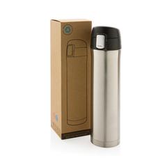 Vue Bouteille 450ml verrouillage facile en plastique recyclé RCS de couleur gris| Krokrodeal