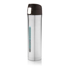Vue Bouteille 450ml verrouillage facile en plastique recyclé RCS de couleur gris| Krokrodeal