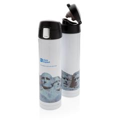 Vue Bouteille 450ml verrouillage facile en plastique recyclé RCS de couleur blanc| Krokrodeal
