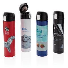 Vue Bouteille 450ml verrouillage facile en plastique recyclé RCS de couleur blanc| Krokrodeal