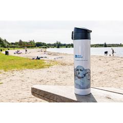 Vue Bouteille 450ml verrouillage facile en plastique recyclé RCS de couleur blanc| Krokrodeal