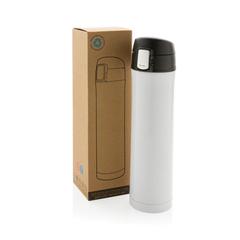 Vue Bouteille 450ml verrouillage facile en plastique recyclé RCS de couleur blanc| Krokrodeal
