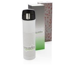 Vue Bouteille 450ml verrouillage facile en plastique recyclé RCS de couleur blanc| Krokrodeal