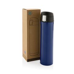 Vue Bouteille 450ml verrouillage facile en plastique recyclé RCS de couleur bleu| Krokrodeal