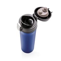 Vue Bouteille 450ml verrouillage facile en plastique recyclé RCS de couleur bleu| Krokrodeal