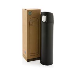 Vue Bouteille 450ml verrouillage facile en plastique recyclé RCS de couleur noir| Krokrodeal