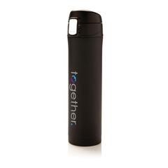Vue Bouteille 450ml verrouillage facile en plastique recyclé RCS de couleur noir| Krokrodeal