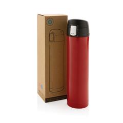 Vue Bouteille 450ml verrouillage facile en plastique recyclé RCS de couleur rouge| Krokrodeal