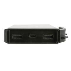 Vue Powerbank 10.000mAh en plastique recyclé RCS Skywave de couleur noir| Krokrodeal