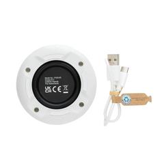 Vue Enceinte sans fil 5W en plastique recyclé certifié RCS de couleur blanc| Krokrodeal