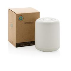 Vue Enceinte sans fil 5W en plastique recyclé certifié RCS de couleur blanc| Krokrodeal