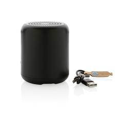 Vue Enceinte sans fil 5W en plastique recyclé certifié RCS de couleur noir| Krokrodeal
