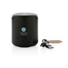 Vue Enceinte sans fil 5W en plastique recyclé certifié RCS de couleur noir| Krokrodeal