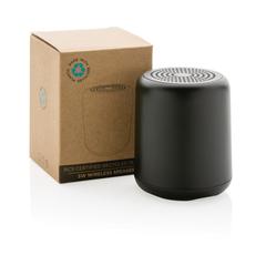 Vue Enceinte sans fil 5W en plastique recyclé certifié RCS de couleur noir| Krokrodeal