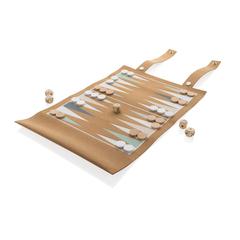 Vue Jeu de backgammon et de dames en liège Britton de couleur marron| Krokrodeal