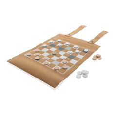 Vue Jeu de backgammon et de dames en liège Britton de couleur marron| Krokrodeal