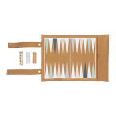 Vue Jeu de backgammon et de dames en liège Britton de couleur marron| Krokrodeal