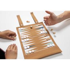 Vue Jeu de backgammon et de dames en liège Britton de couleur marron| Krokrodeal