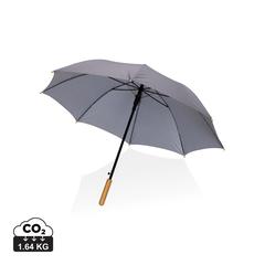 Vue Parapluie 23" en rPET et bambou ouverture auto Impact AWARE™ de couleur gris| Krokrodeal