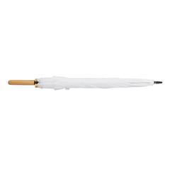 Vue Parapluie 23" en rPET et bambou ouverture auto Impact AWARE™ de couleur blanc| Krokrodeal