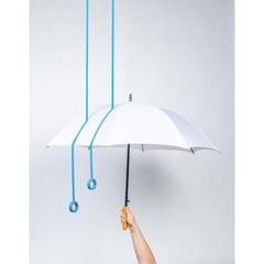 Vue Parapluie 23" en rPET et bambou ouverture auto Impact AWARE™ de couleur blanc| Krokrodeal