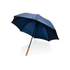 Vue Parapluie 23" en rPET et bambou ouverture auto Impact AWARE™ de couleur bleu| Krokrodeal