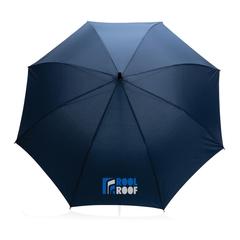 Vue Parapluie 23" en rPET et bambou ouverture auto Impact AWARE™ de couleur bleu| Krokrodeal