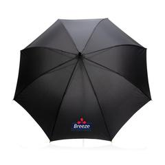 Vue Parapluie 23" en rPET et bambou ouverture auto Impact AWARE™ de couleur noir| Krokrodeal