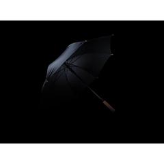 Vue Parapluie 23" en rPET et bambou ouverture auto Impact AWARE™ de couleur noir| Krokrodeal