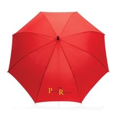 Vue Parapluie 23" en rPET et bambou ouverture auto Impact AWARE™ de couleur rouge| Krokrodeal
