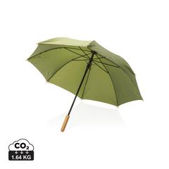 Vue Parapluie 23" en rPET et bambou ouverture auto Impact AWARE™ de couleur vert| Krokrodeal