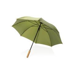 Vue Parapluie 23" en rPET et bambou ouverture auto Impact AWARE™ de couleur vert| Krokrodeal