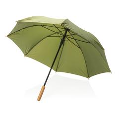 Vue Parapluie 23" en rPET et bambou ouverture auto Impact AWARE™ de couleur vert| Krokrodeal