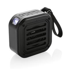 Vue Enceinte 3W solaire en plastique recyclé RCS Sunwave de couleur noir| Krokrodeal