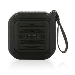 Vue Enceinte 3W solaire en plastique recyclé RCS Sunwave de couleur noir| Krokrodeal
