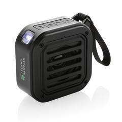 Vue Enceinte 3W solaire en plastique recyclé RCS Sunwave de couleur noir| Krokrodeal