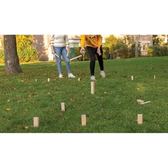 Vue Jeu de Kubb en bois de couleur marron| Krokrodeal