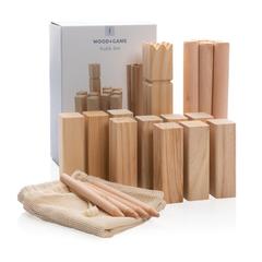 Vue Jeu de Kubb en bois de couleur marron| Krokrodeal
