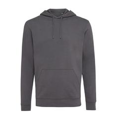 Vue Sweat à capuche en coton recyclé Iqoniq Jasper de couleur gris| Krokrodeal