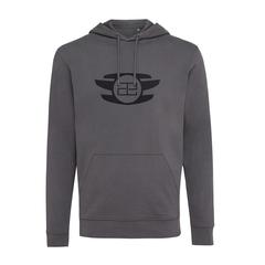 Vue Sweat à capuche en coton recyclé Iqoniq Jasper de couleur gris| Krokrodeal