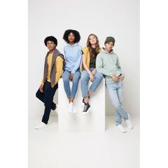 Vue Sweat à capuche en coton recyclé Iqoniq Jasper de couleur gris| Krokrodeal