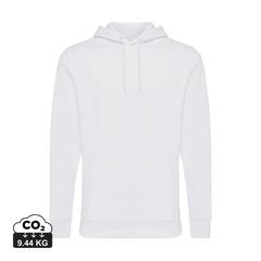 Vue Sweat à capuche en coton recyclé Iqoniq Jasper de couleur blanc| Krokrodeal