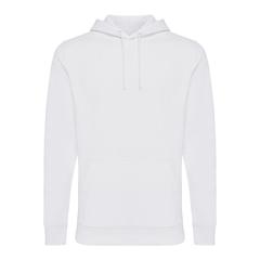 Vue Sweat à capuche en coton recyclé Iqoniq Jasper de couleur blanc| Krokrodeal